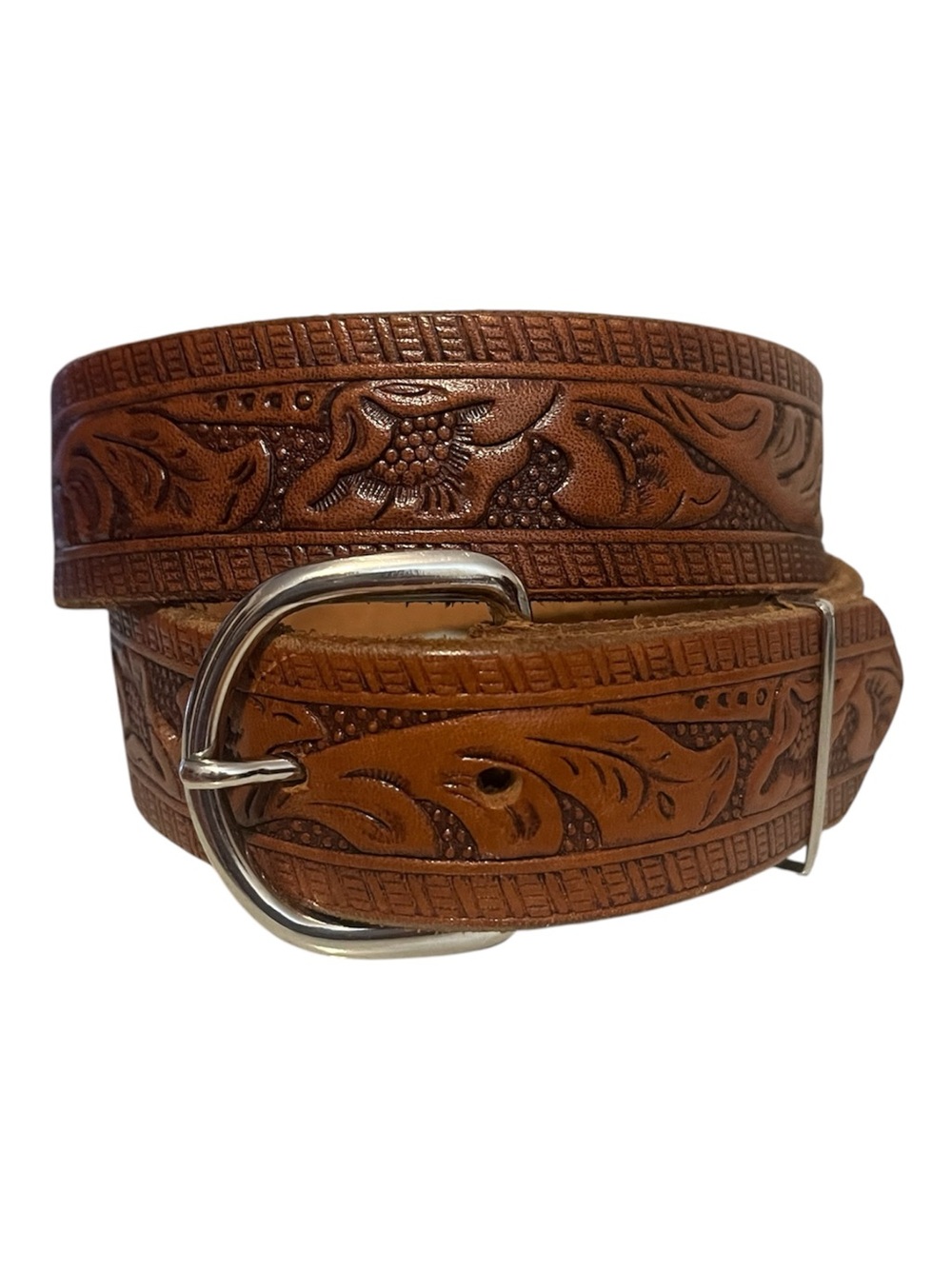 Hand-Tooled Brown Leather size S